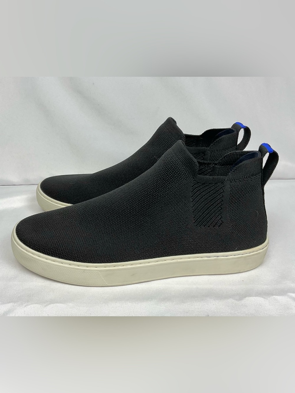 Rothy’s The Chelsea Sneaker Boot Black Knit High Top Slip On Sz 10 Neutral